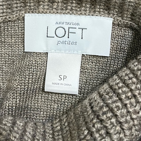 🤎 Ann Taylor LOFT Sweater Dress | Brown | Wool Blend | Cowl Neck | Petite Small - Picture 6 of 7